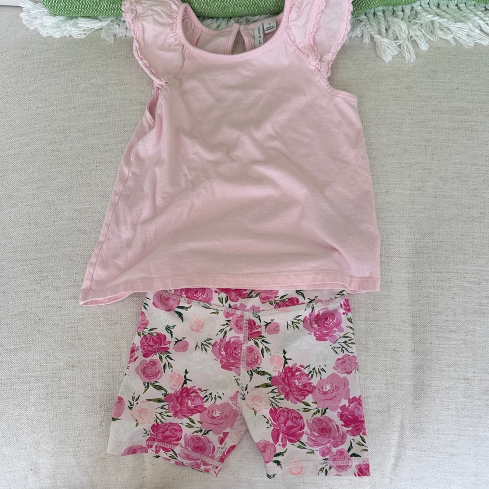 Girls Floral set Pink Top & Rose Shorts top Janie and Jack shorts sweet honey